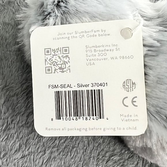 Slumberkins Mini Seal Silver Plush Stuffed Animal NWT Ltd Edition 2021 - Picture 9 of 9